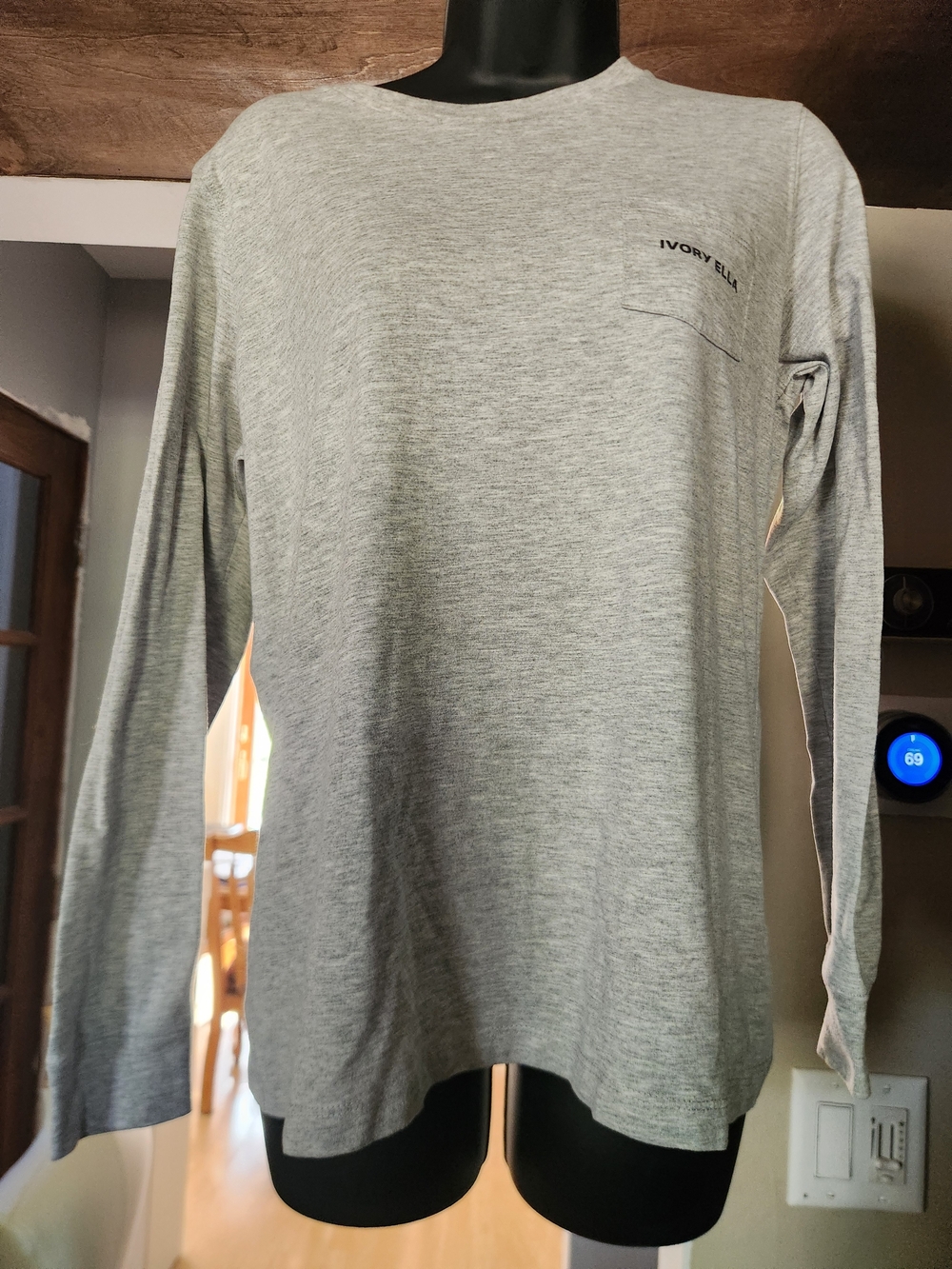 ivory ella Light Heather Gray Long Sleeve Tee